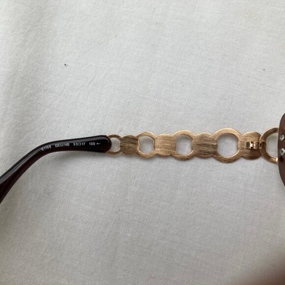 Vintage Escada Women Sunglasses E1198 Eyeglasses Rimless Gold Frame